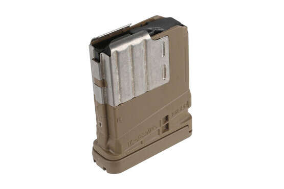 The L7AWM AR10 magazine by Lancer Systems comes in a flat dark earth polymer